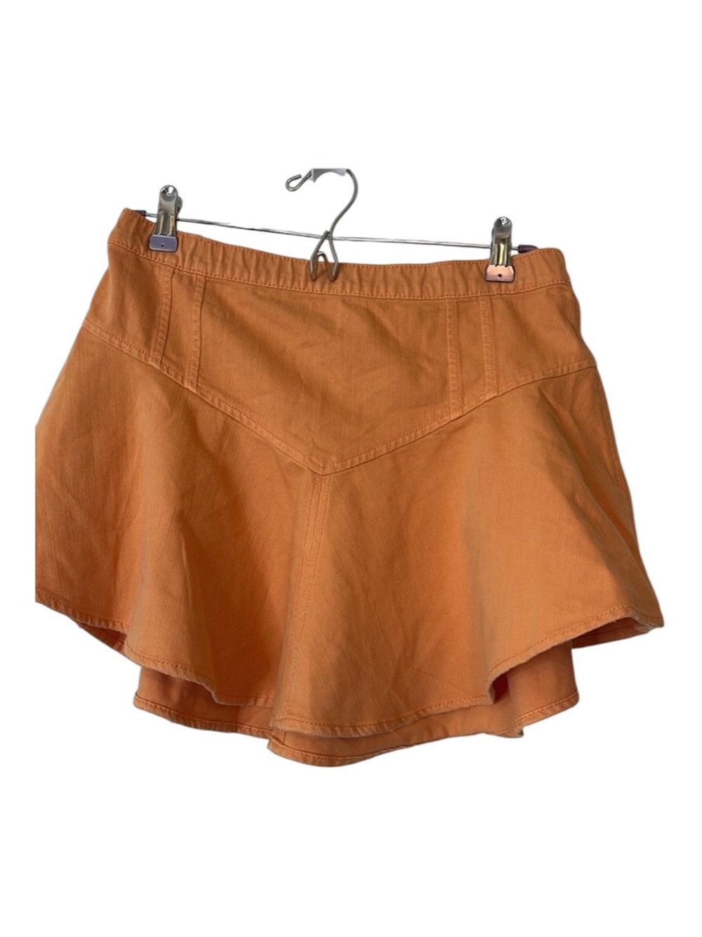 Aerie Circle Denim Mini Skirt Orange / Peach Medium